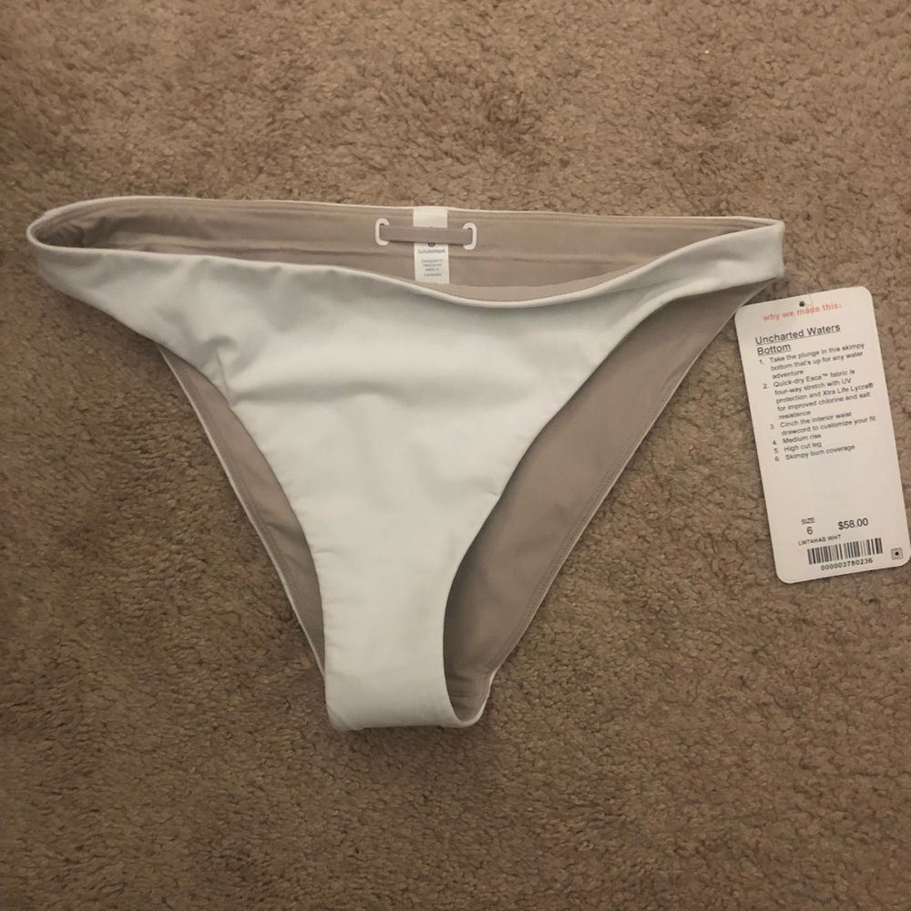 Lulu lemon white bikini bottom